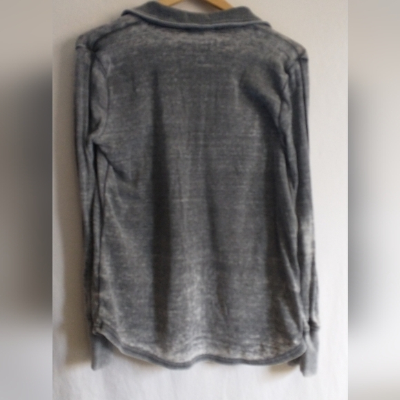 Anthropologie Jane + Delancey Gray Basic Long Sleeve Soft Collared Shirt S - Picture 5 of 5